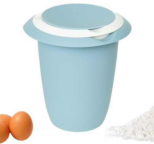 Westmark Quirltopf mit zweigeteiltem Deckel, 1 l, Mit Ausgießer, Kunststoff, Blau/Weiß, 3151227B