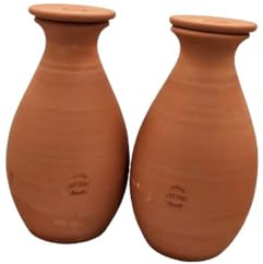 Ollas Lutton Olla Terrakotta zum Eingraben, 1,5 l, 2 Stück Oyas, autonome Bewässerung für Pflanzen, im Freien, umweltfreundlich & sparsam, natürliches Bewässerungssystem, Akkulaufzeit 4 Tage