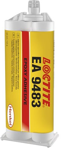 Loctite EA 9483, Adesivo epossidico bicomponente, Colla epossidica altamente resistente, Adesivo trasparente liquido, 1 cartuccia da 50ml