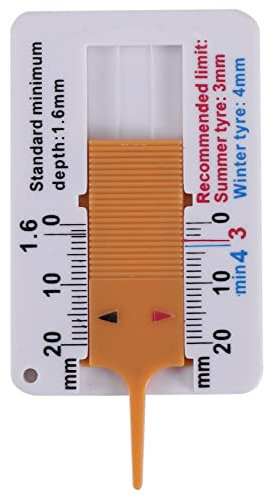 MRNHA 4 Piezas ProfundíMetros de la Banda de Rodadura de NeumáTico 0-20Mm Medidor de Rodadura de NeumáTico de Coche Calibrador Regla de NeumáTico Indicador de Profundidad Vernier
