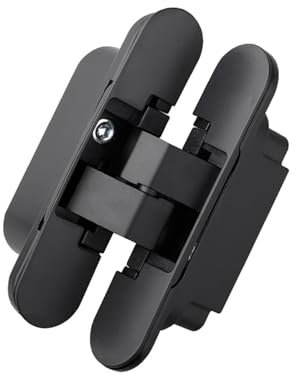 6er-Pack Versteckte Türband, Türscharniere für Holztüren, Scharniere Schwerlast Schwarze Scharniere für Türen, 3-fach Verstellbares(Black)