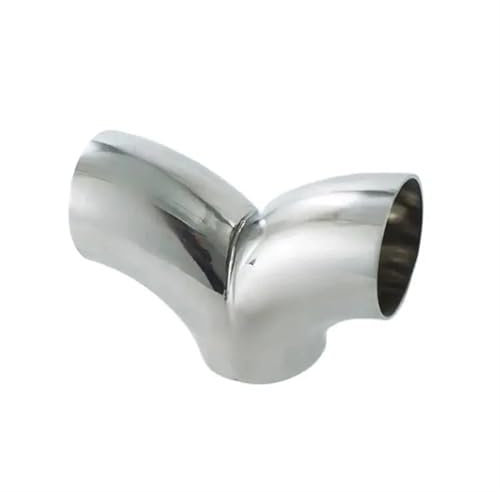 ZSQGHGH Auspuffblenden 304 Edelstahl-Wasserhahn-T-Rohr Geschweißte Auspuffrohrverschraubungen Fischgräten-Sanitärarmaturen Auto-Endrohre(45mm)