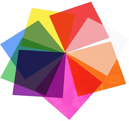 cellophan farbig, 120pcs cellophanfolie,8 Multi-Colors fensterfolie basteln, 7,5x7,5 Zoll fensterfolie bunt, transparentpapier bunt,Colour for Sweets, DIY, Arts, Crafts, Decoration