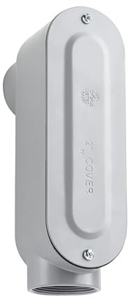 Sealproof Weatherproof Aluminum LB Conduit Body with Threaded Hubs, Stamped Steel Cover, and Gasket for Rigid or IMC Conduit, 2