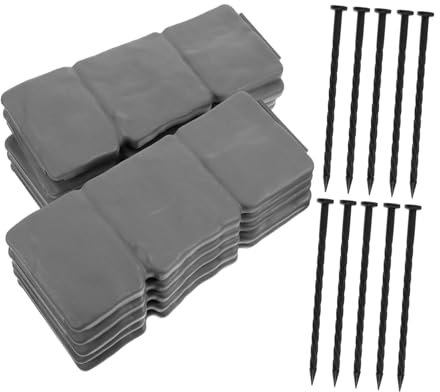ANDRESLAD Bordatura Da Giardino in Plastica Effetto Pietra 10 Pezzi Facile Da Installare Resistente Per Prati Esterni