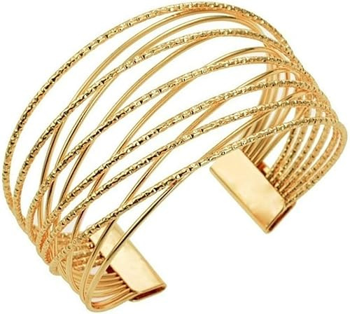 TTPSRY Bracciale Avvolgente Oro Boho Braccialetto Spirale Elegante Bracciale Minimalista Strati per Braccio Superiore Bracciali Regolabile Metallo Gioielli Regalo per Moglie Amiche Amica (Oro)