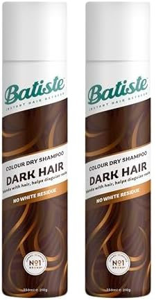 Batiste Dry Shampoo in Divine Dark with a Hint of Colour 350ml, Designed for Brunettes, No Rinse Spray to Refresh Hair in Between Washes, No White Residue for Dark Hair (Pack of 2)