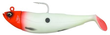 Savage Gear Cutbait sill gummifisk, 8 färger, fiskbeten i saltvatten för lälspöda och torsk, 270 g och 460 g, havsskugga, jiggbete (Red Shiner, 460 g)
