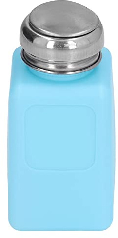 200 Ml ESD Antistatisk Lösningsmedel Dispenser Flaska med Presstyp Rostfritt Stål Lock för Aceton IPA -Lösningsmedel Olje Nagellackborttagare (Blå)