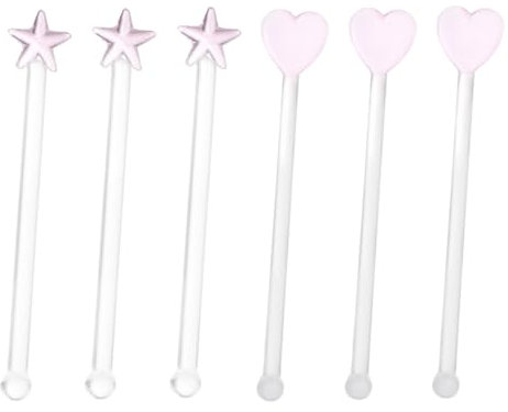 Zerodeko 6pcs Glass Stirring Rods Swizzle Stick Stirrer for Wine Juice Milk Cocktail Making Bar Accessories