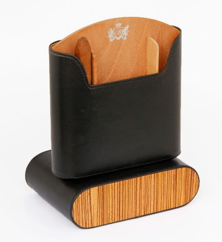Brizard & Co. Show Band Black With Zebrawood Travel Cigar Humidors