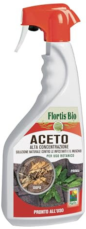 Flortis, 1331920 Corroborante, Aceto Pronto Uso, Specifico Contro Piante Infestanti e Muschio, Abbassa il PH dell'Acqua, Svolge Azione Diserbante, Formato da 1000 ml