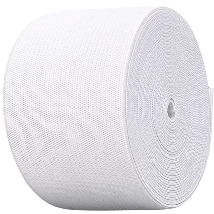Bande élastique de 3 m de long, 50 mm de large, noir ou blanc
