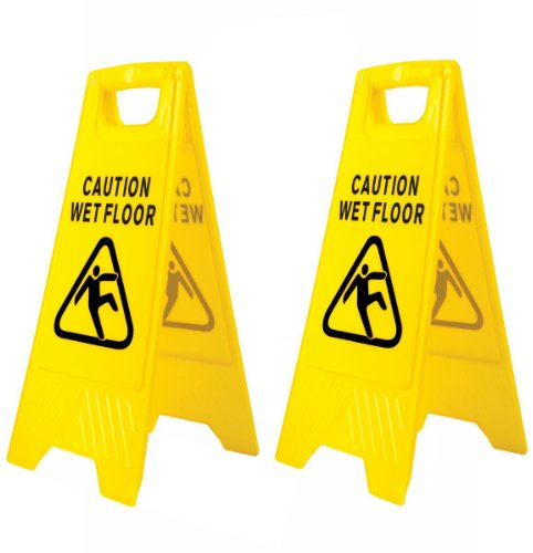 (Pack of 2) Wet Floor Sign 'A' Frame Safety Signs