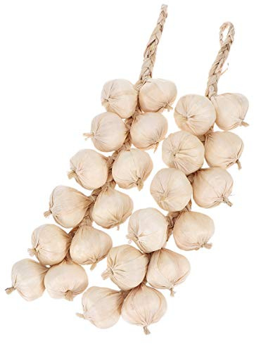 Rosenice Knoblauchketten, künstliches Gemüse, 50,8 cm, Partydekoration, 2 Stück