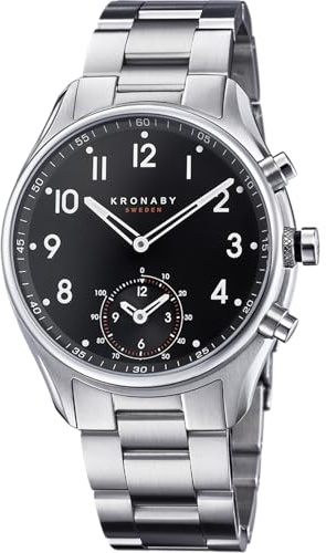 KRONABY Uhr Smart Herren Hybrid aus Edelstahl 316l | Analog-Smartwatch, Wasserdicht 10 ATM S1426/1, Musiksteuerung, Schrittzähler, Anrufbenachrichtigung und -ablehnung, Apex