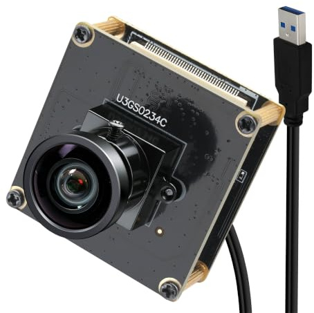 ELP 120fp Global Shutter USB 3.0 fotocamera industriale ad alta velocità, webcam HD 1200P con obiettivo grandangolare HFOV 112° senza distorsione, UVC Plug & Play per analisi del movimento durante le
