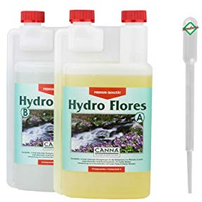 Weedness Canna Hydro Flores A&B 1 Liter - Blütephase Hydrokultur Dünger Hydrokulturdünger Bewässerung Flüssigdünger Organisch Grow Bio Naturdünger