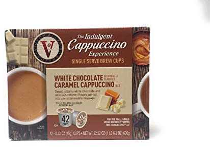 Victor Allen Indulgent White Chocolate Caramel Cappuccino Single Serve Cups - 42 Count