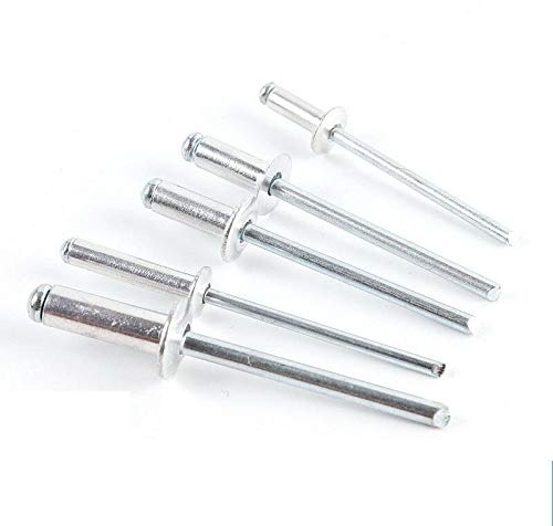 Nieten SUPERTOOL Aluminium Popnieten Großer Flansch Offener Kuppelkopf Blindnieten 2,4/3,2/4/4,8 mm 50 Stück (4 x 20 mm)