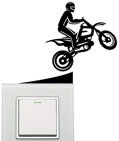 Bike Motorcycle Riding Wall Sticker Plate Light Switch Socket Wall Sticker Vinyl Decal Mural Home Decoration Power Socket Kids Room Nursery Children Room