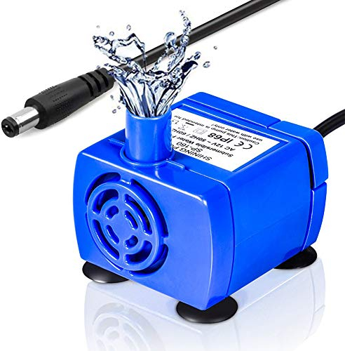 Yosoo Health Gear Ersatzpumpe für Katzentrinkbrunnen, Katzenbrunnen Pumpe, 1.6L Pumpe für Katzen Trinkbrunnen, Ultra Leise Haustier Wasserpumpe, 12V Elektrische Wasserpumpe mit 1.8m Kabel