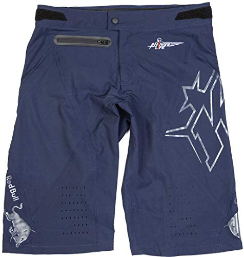Kini Red Bull MTB Hose - Trail Hunter Shorts – Kurze Herren Downhill Funktionsshorts aus leichtem, atmungsaktivem und wasserabweisendem Material schlicht mit cleveren Extras – Night Sky/Grey - M