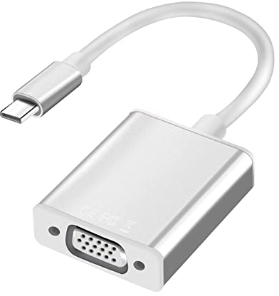 USB C (Thunderbolt 3) to VGA Adapter, Type C 3.1 Male to VGA Female Adapter, Compatible with MacBook Pro 2019/2020/2021, MacBook Air, iPad Pro, Samsung Galaxy