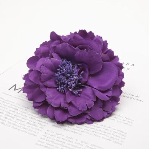 qbodp 2 Pièces Clip D'Embrasses De Rideaux, Attaches De Fleurs Artificielles pour Rideaux, Clip De Décoration De Rideau De Salon De Décoration Intérieure, Violet Foncé