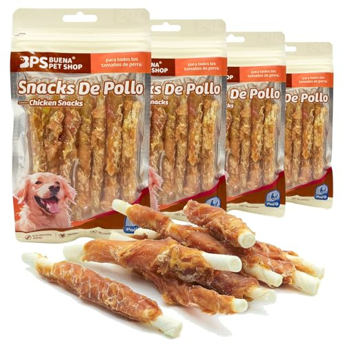 BPS 24 Pcs Snack Pollo Palitos para Perros 12cm Stick Fortalecedor de Dientes Stick Dental Dog Snack BPS-5149 * 4
