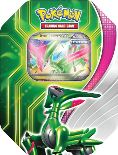 Pokémon TCG: Paradox Clash Tin - Iron Leaves ex (1 Foil Promo Card & 4 Pokémon TCG Booster Packs)