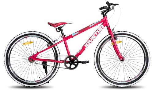 JOYSTAR Lubbock 24 Zoll Kinderfahrrad für Jungen & Mädchen im Alter von 9-13 Jahren Hardtail Mountainbike für Kinder mit 1-Gang,Rot