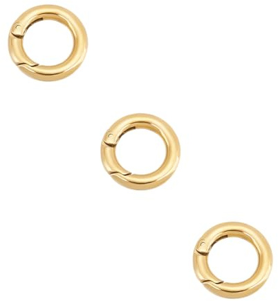 UNICRAFTALE 3 Stück 14 Karat Vergoldet Federtorringe Runder Ring Edelstahl Feder O Ringe Schnappclip Federhaken Metall Spaltringe Schlüsselringschnalle Für Handtasche Schlüsselbund Schmuckherstellung