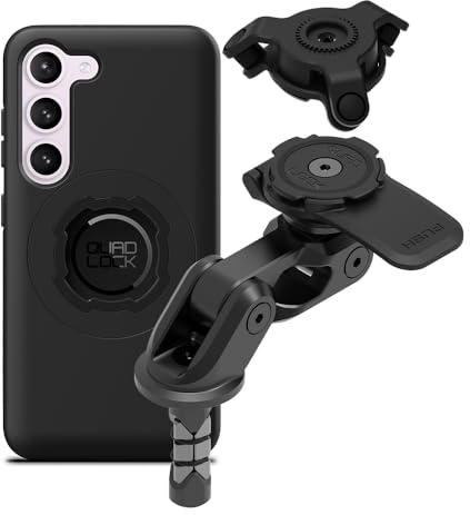 QUAD LOCK Gabelschaft-Handyhalterung für Motorrad PRO mit Vibrationsdämpfer und MAG-Hülle für Galaxy S23