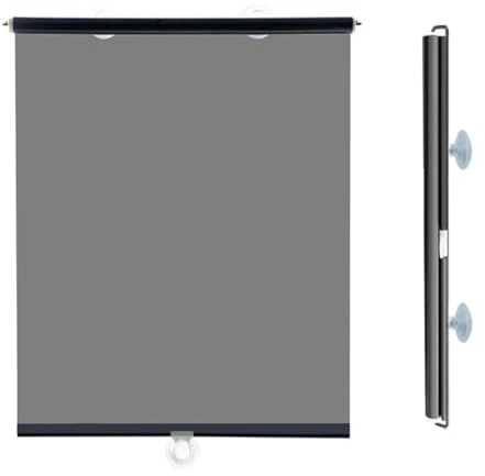 Suction Cup Roller Blinds Portable Retractable Roller Shades Window Blind Sun Protection No Drilling Blackout Curtains Temporary Privacy Blinds for Office,UV Protection (55x150cm)