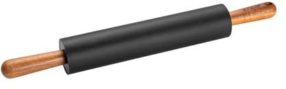 STAUB Mattarello, lunghezza 45 cm, larghezza rotolo: 26 cm, silicone nero senza BPA e legno di acacacia, manico ergonomico, nero e marrone