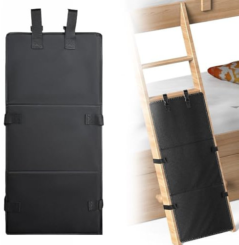 JOAASU Couverture d'échelle de lit superposé pour Enfants, Couvre-échelle pour Lits superposés, Coussin d'échelle de Lit Superposé, avec Boucles Réglables, pour Empêcher Lescalade pour Lenfant, Noir