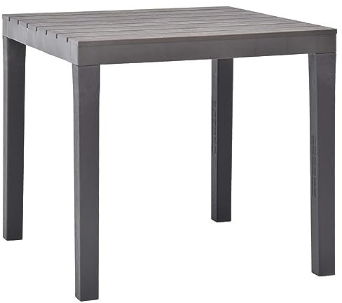 Xichuzi Gartentisch, Esstisch, Couchtisch, Balkontisch, Balkonmöbel Kleiner Balkon, Balkon Tisch, Beistelltisch, Moccafarben 78 x 78 x 72 cm Kunststoff