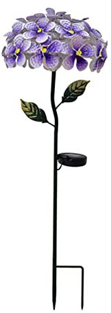jojomis Hortensia Lampe solaire pour chemin de jardin Violet 61 x 17 cm