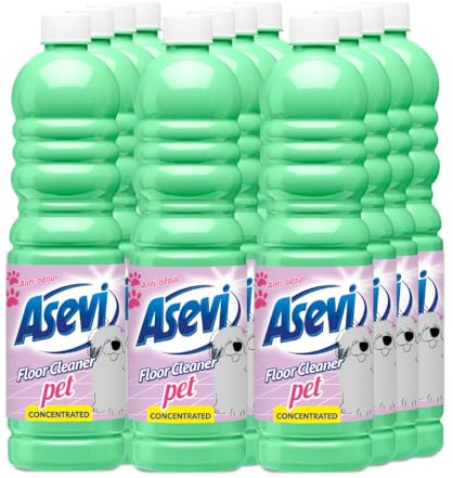 Asevi Concentrated Pet-Friendly Floor Cleaner Liquid – Fresh & Powerful Cleaning for Laminate, Stone & Hard Surfaces – Multipack 12 x 1L Bottles