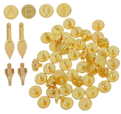 OSALADI 56stücke Teiliges Stempel-set Mit Zahlen Und Buchstaben Für Diy Holzbrandmalerei Und Gravur Leichtes Brennkolben Zubehör Für Kreative Pyrographie Anwendungen Und Kunstvolle Holzver