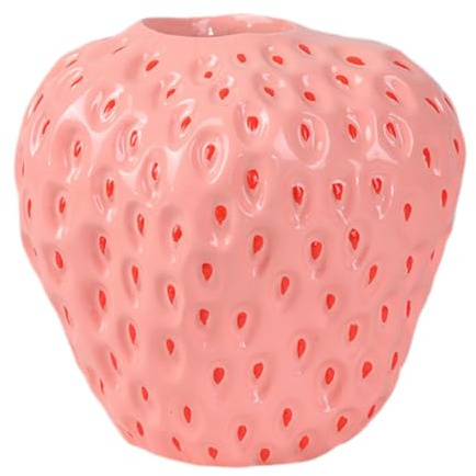 KESOTO Keramik Vase für Pampasgras, handgemachte Blumenvase Dekorative getrocknete Blumen Keramik-Vas e für Heimdekor, Boho Kleine Vase einzigartig für Heim Valentinstag, Bücherregal, Büro, Rosa