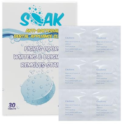 Retainer Cleaning Tablets - 30 Tablets - Denture, Mouthguard, Retainer, Aligner Cleaner - One Tablet for Fast Cleaning, No Stains