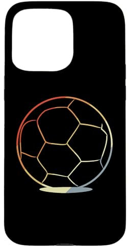 Oldschool Soccer Ball Line Art Football Pitch Coque pour iPhone 15 Pro Max