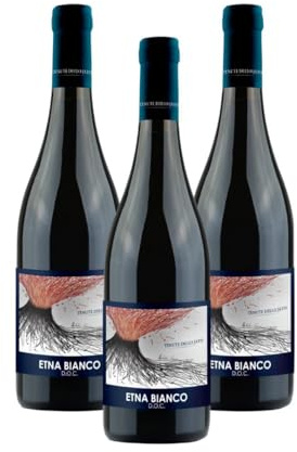 ETNA BIANCO D.O.C, vino bianco siciliano, intenso e ricco, sentori di frutti bianchi, agrumi ed erbe mediterranee, 13% vol, 3 bottiglie x 750 ml.