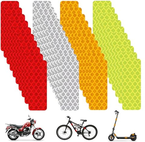 40 Stück Reflektoren Aufkleber,Reflektorband Selbstklebend,Reflektierende Aufkleber,Reflektierendes Klebeband,Sicherheit Warnband,Reflektoren Fahrrad,Reflektor Sticker,Reflektorbänder für Motorrad