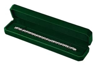 sammet ringlådor sammet ring låda ädelsten grönt smycken set örhänge armband halsband organiserare (lång kedjelåda)