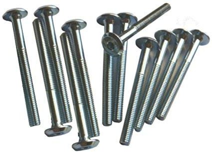 DiaboloNet - Möbelschrauben Kinderbettschrauben - 1 Dutzend (12 Stück) - Schraube mit Innensechskant SW4 - M6 x 60mm Ø 6mm