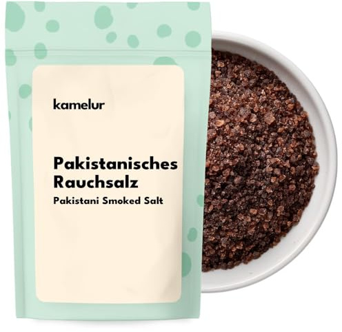 Kamelur 200g Pakistanisches Rauchsalz mit intensivem Aroma, ohne Zusätze - hochwertiges Natursalz über Eichenholz kaltgeräuchert