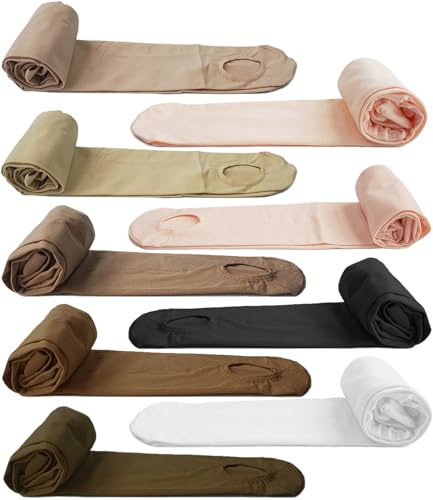 DANCEYOU Medias de Ballet Convertibles con Agujero Opacos 70 DEN para Niñas y Mujeres en la Danza Rosa Talla L